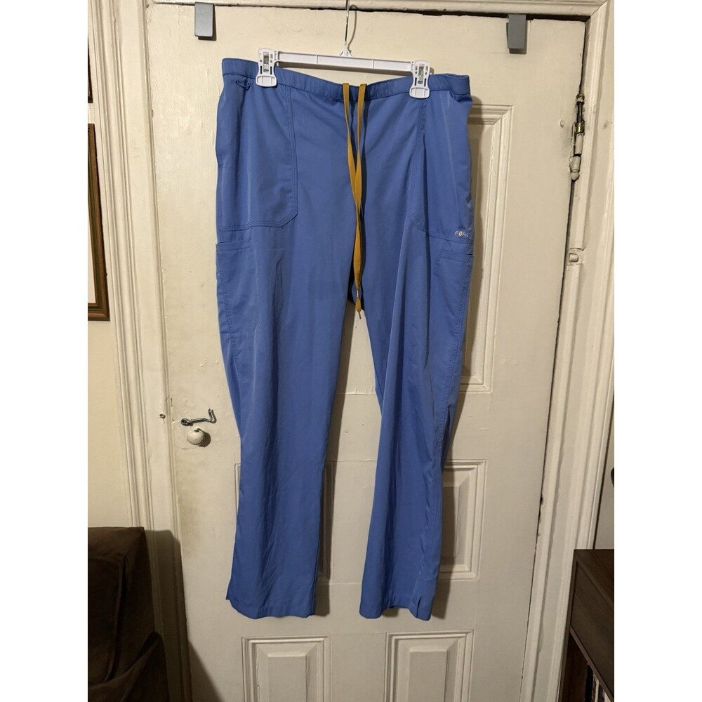 Carhartt Force Scrub Pants XL Regular Blue Drawstring Cargo Medical Uniform